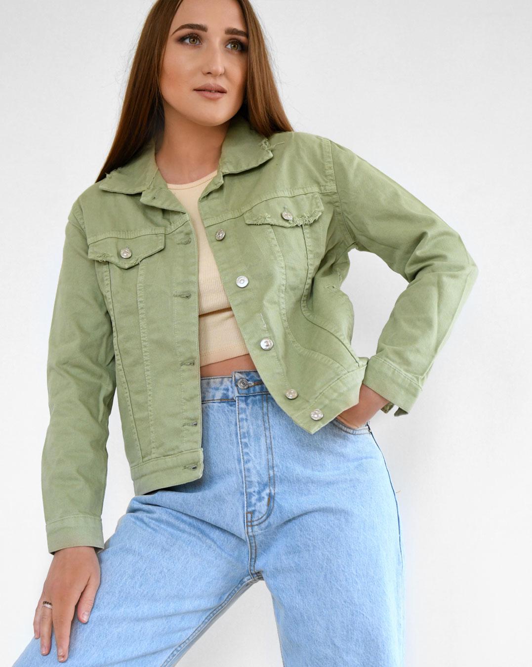 Куртка джинсовая Carica-6961-32 M Оливковый (2000002470526)