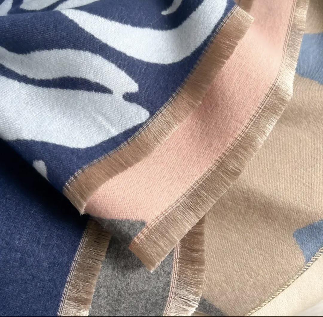 Шарф жіночий двосторонній Троянда Синій (00070) - фото 2 Шарф жіночий двосторонній Троянда Синій (00070) - фото 2