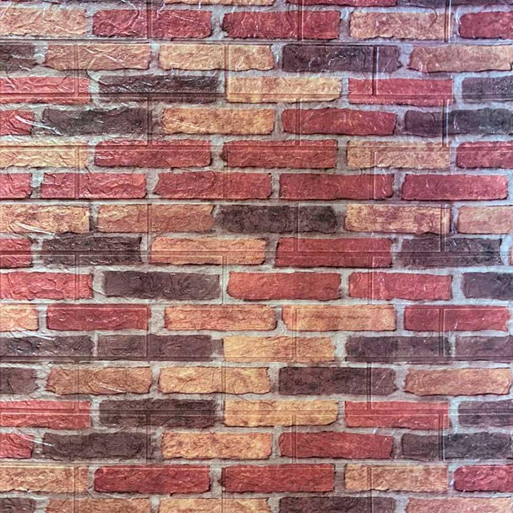 Декоративная 3D панель Sticker Wall под кирпич Екатеринославский самоклейка 700x770x3 мм Бежево-коричневый