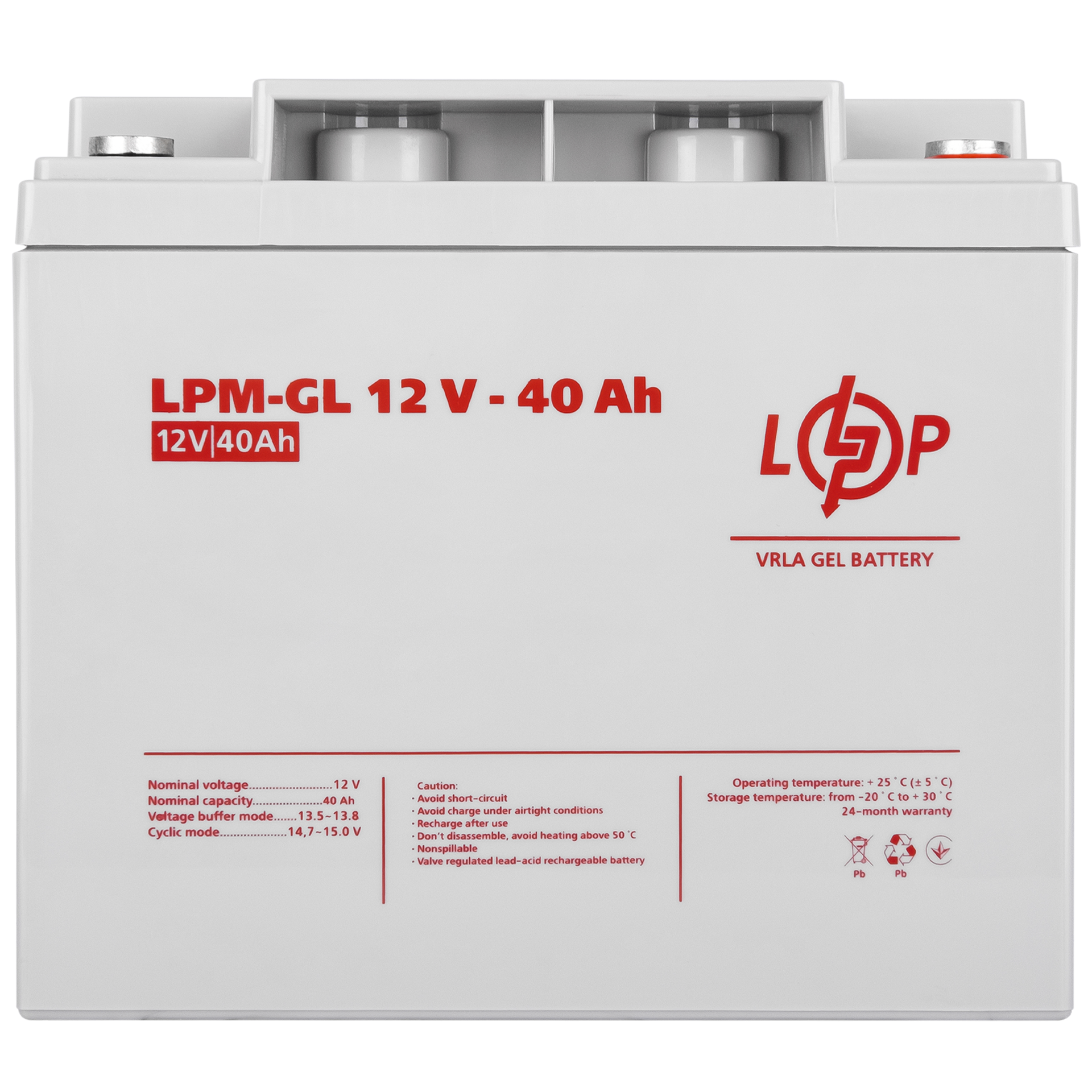Акумулятор гелевий LogicPower LPM-GL 12 V 40 Ah - фото 2 Акумулятор гелевий LogicPower LPM-GL 12 V 40 Ah - фото 2