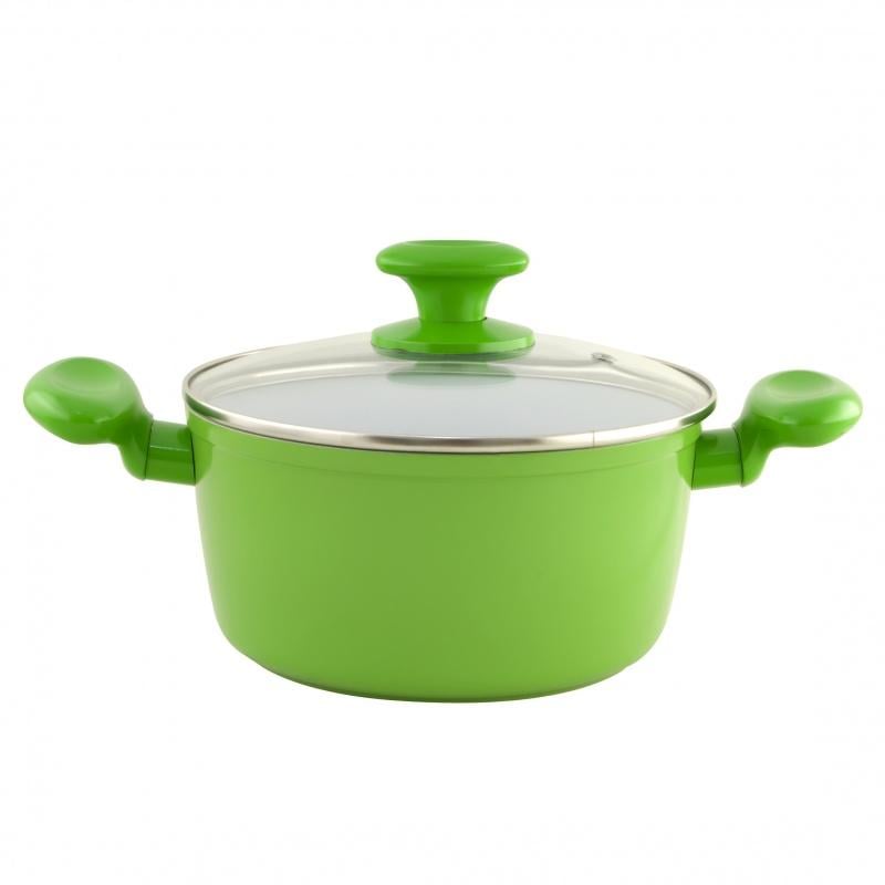 Набір кухонного посуду Lora NA11 алюміній 7 пр. Зелений - фото 4 Набір кухонного посуду Lora NA11 алюміній 7 пр. Зелений - фото 4