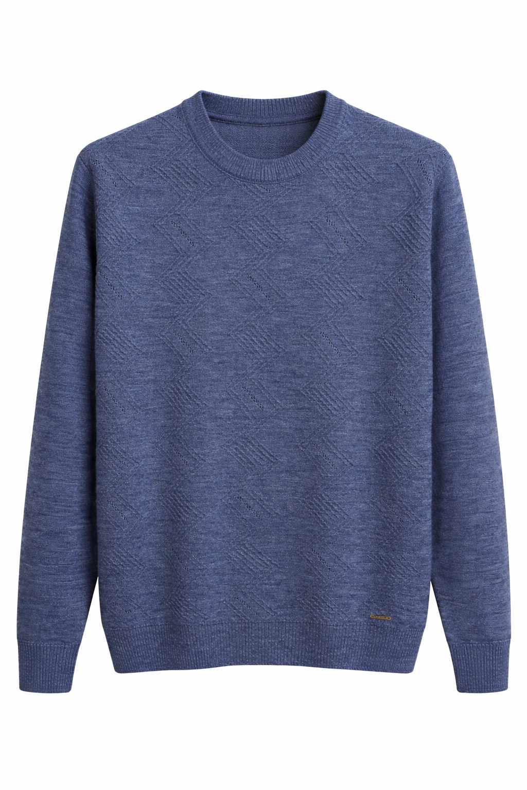 Светр чоловічий в'язаний з круглим вирізом 2XL Темно-синій (127410/31272804)