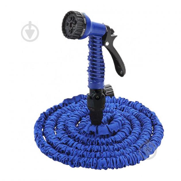 Усиленный садовый шланг для полива Xhose 45 м с распылителем  Синий (258492)