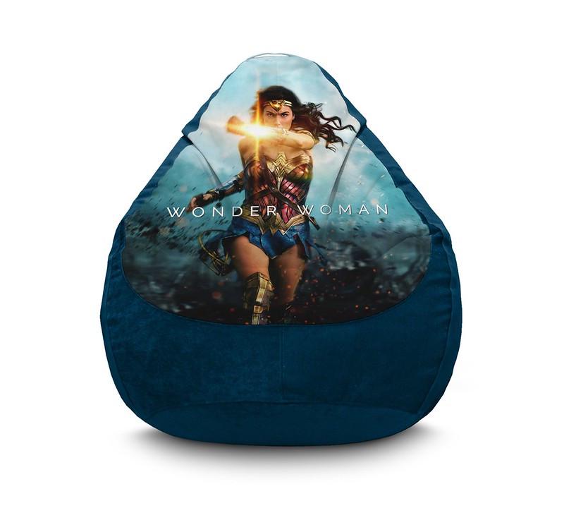 Крісло мішок iPuff Wonder Woman Combat Флок XL 80x110 см Синій Крісло мішок iPuff Wonder Woman Combat Флок XL 80x110 см Синій