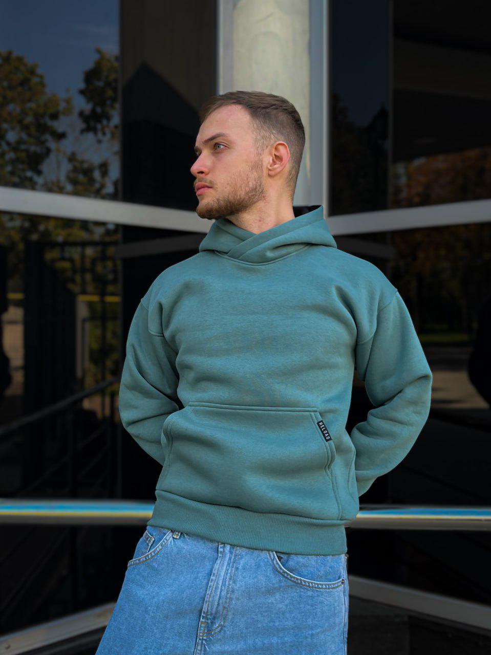 Худи Basic Fleece унисекс зимнее на флисе XL Морская волна (26475/3)