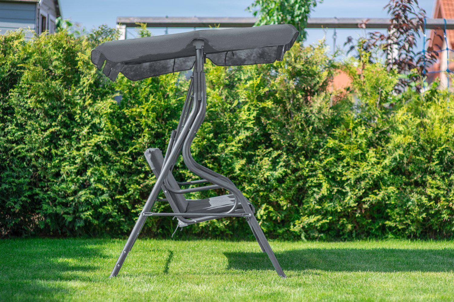 Гойдалка садова Garden Relax 3-х місна з дашком та матрацом Сірий - фото 2 Гойдалка садова Garden Relax 3-х місна з дашком та матрацом Сірий - фото 2