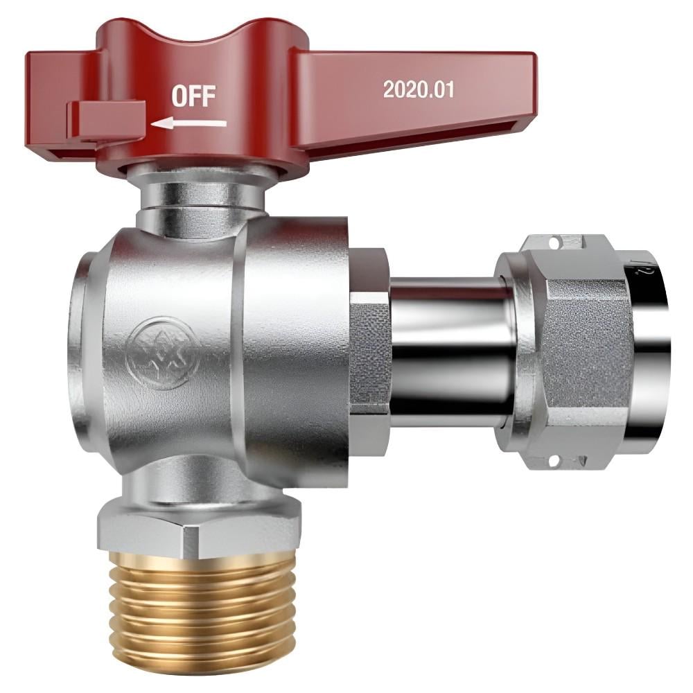 Кран шаровой с накидной гайкой Miraya 3/4" НВ угловой латунь (107302)