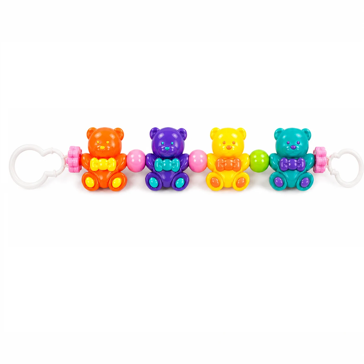 Игрушка для малышей Baby Toys Мишки Подвеска-погремушка на эластичной веревке для коляски и кроватки (431А)