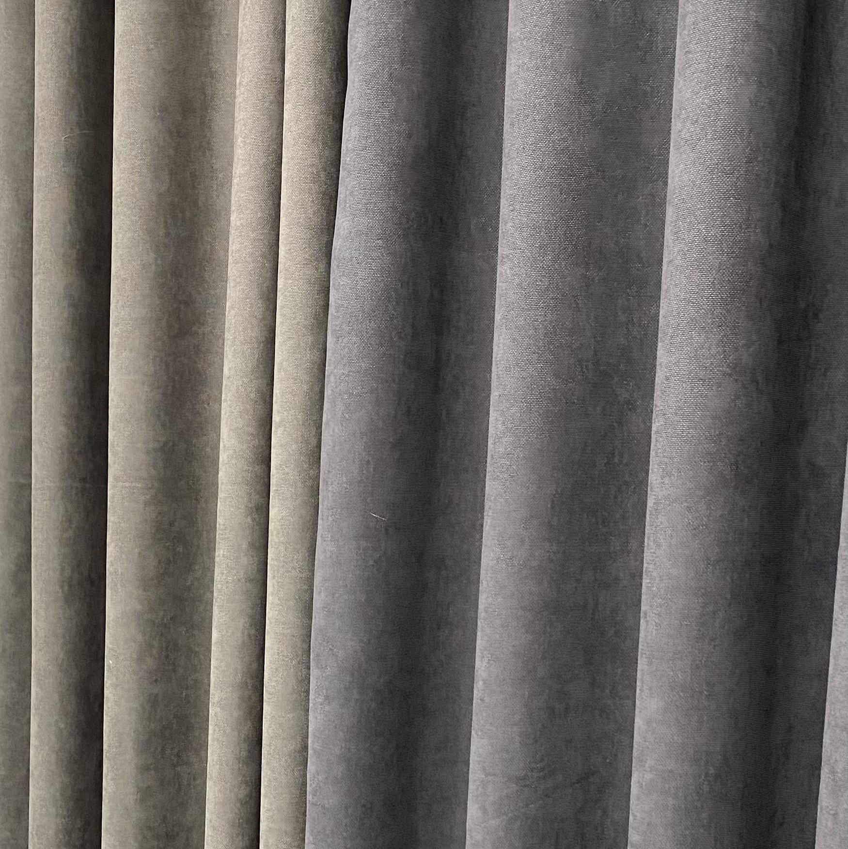 Шторы микровелюр TG Home Дуэт №450 1,50х2,70 м Графитовый/Серый (450-342/339) - фото 3
