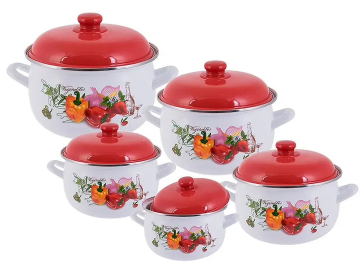 Набір емальованих каструль Edenberg 10 предметів (29596938) Набір емальованих каструль Edenberg 10 предметів (29596938)