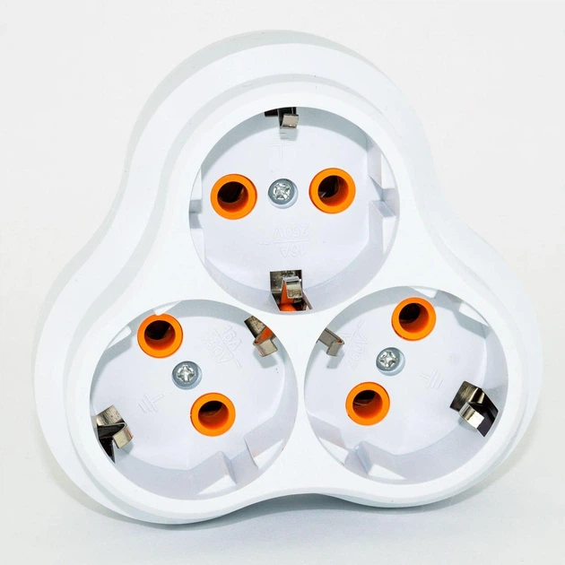 Трійник Quantum 3 пости із заземленням 16А Білий (2762)