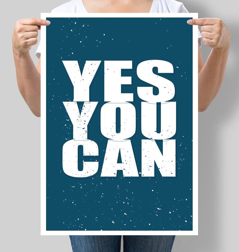 Плакат мотивуючий "Yes you can" 42х60 см (М091)