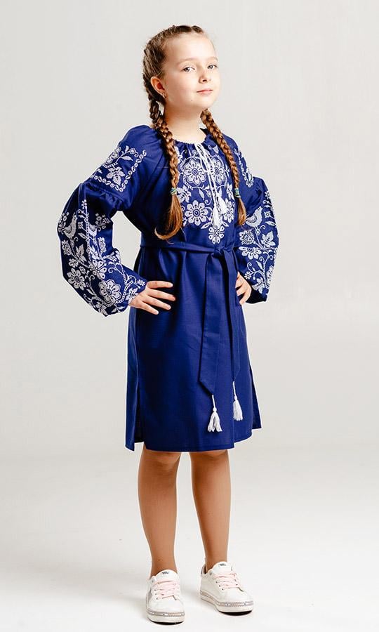 Сукня-вишиванка дитяча Вишиваночка р. 128 Синій (850-10) - фото 4 Сукня-вишиванка дитяча Вишиваночка р. 128 Синій (850-10) - фото 4