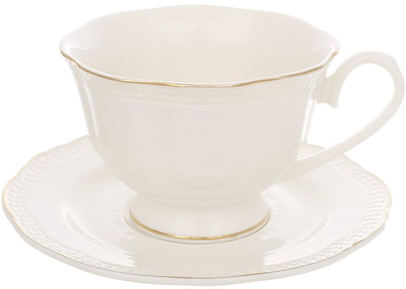 Набор фарфоровый чайный 6 чашек и 6 блюдец 240 мл White