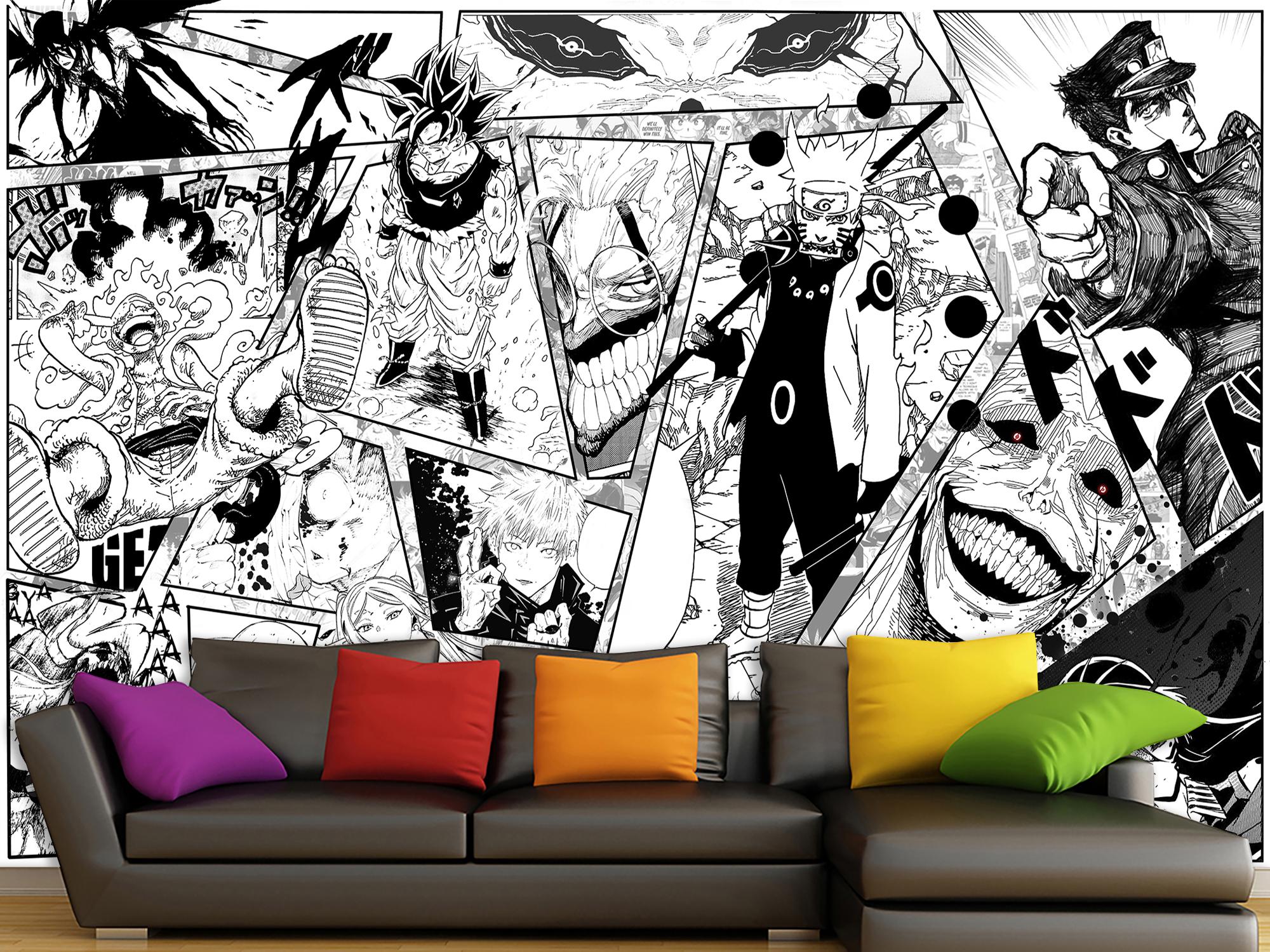 Фотошпалери флізелінові Upstream Чорно-білий колаж з персонажами Аніме/Манг 285х190 см (S5OTR-090/4) - фото 2 Фотошпалери флізелінові Upstream Чорно-білий колаж з персонажами Аніме/Манг 285х190 см (S5OTR-090/4) - фото 2