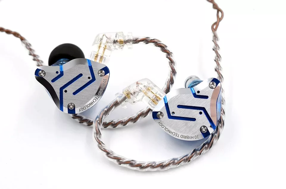 Наушники KZ ZS10 Pro с микрофоном glare Blue - фото 4