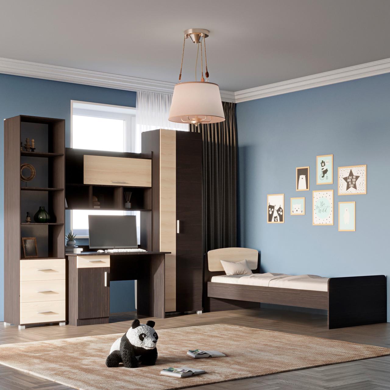 Спальня детская Эверест Бриз Комплект 7 модульная 4 элемента Венге/Дуб молочный (DTM-2560) - фото 2
