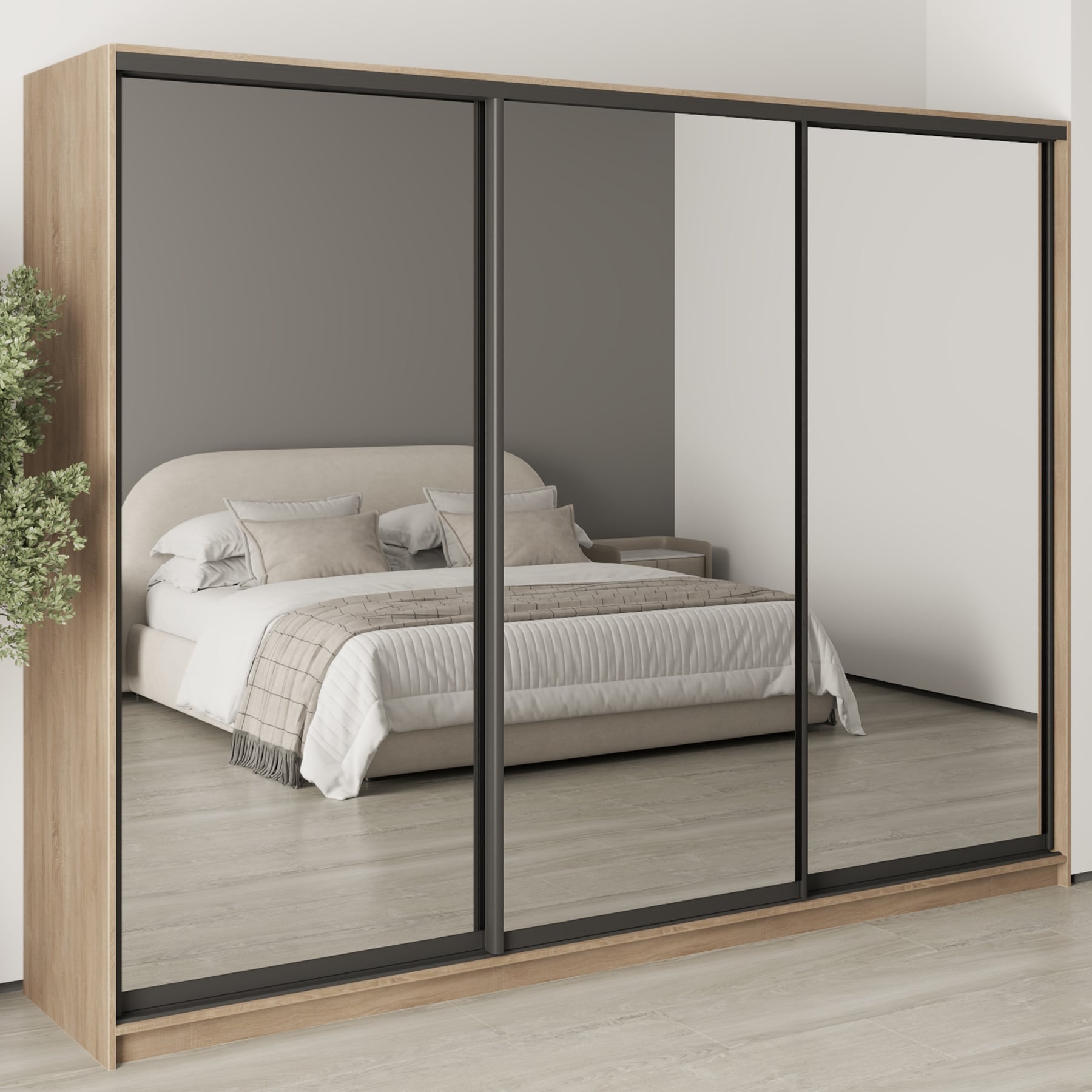 Шкаф-купе трехдверный Mebel Star Комбо BG MBS-9287 270х60х210 см Дуб сонома (1009276)