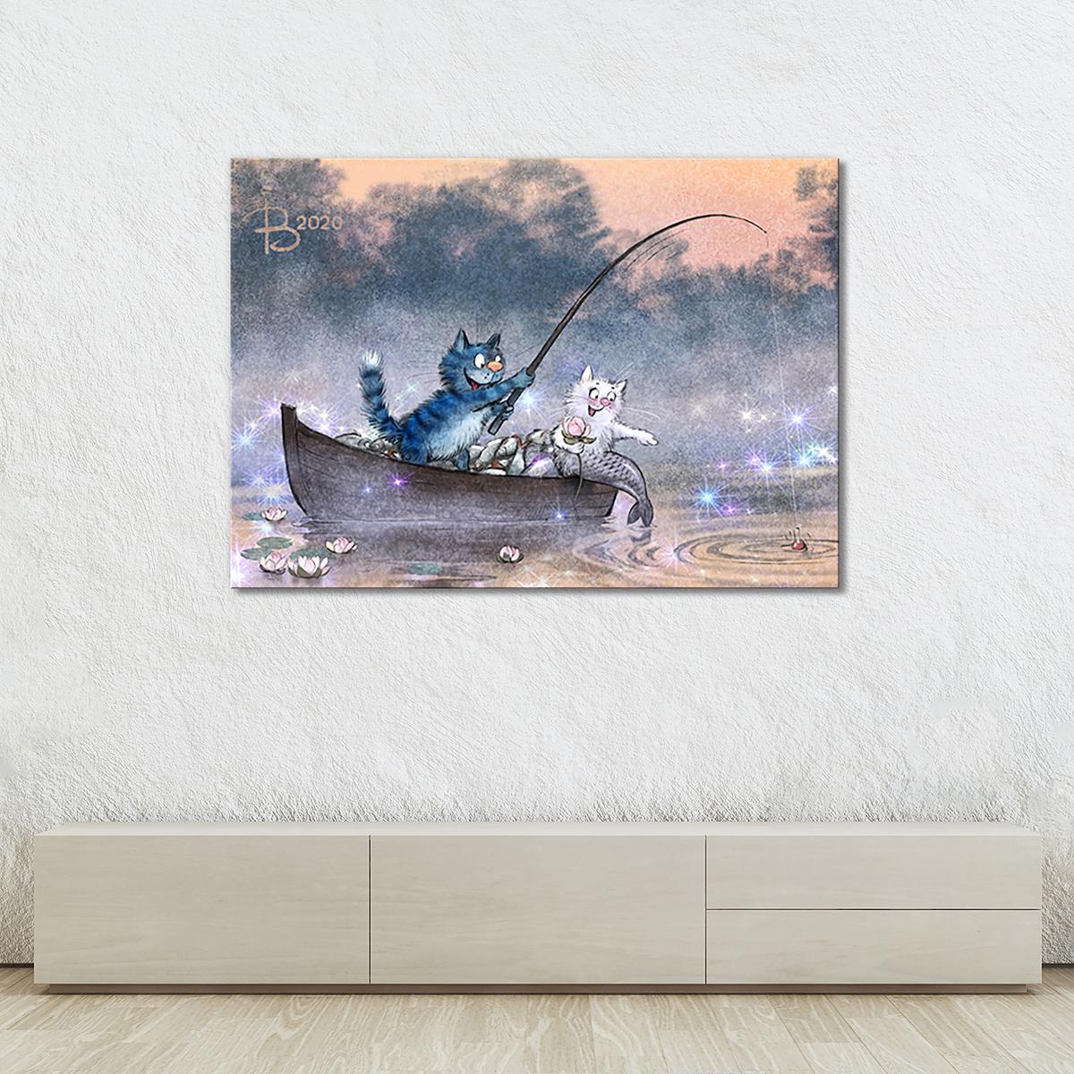 Модульная картина Подсекай. Особенности летней рыбалки 1 модуль 80x120 см