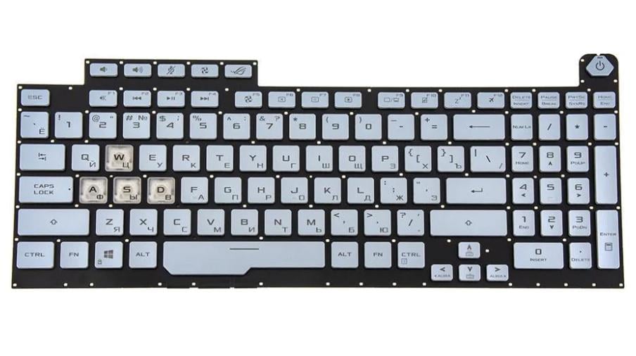 Клавиатура для ноутбука Asus G713 series 2022 year rus без фрейма/подсветки клавиш RGB 4 Black/Blue (169991)
