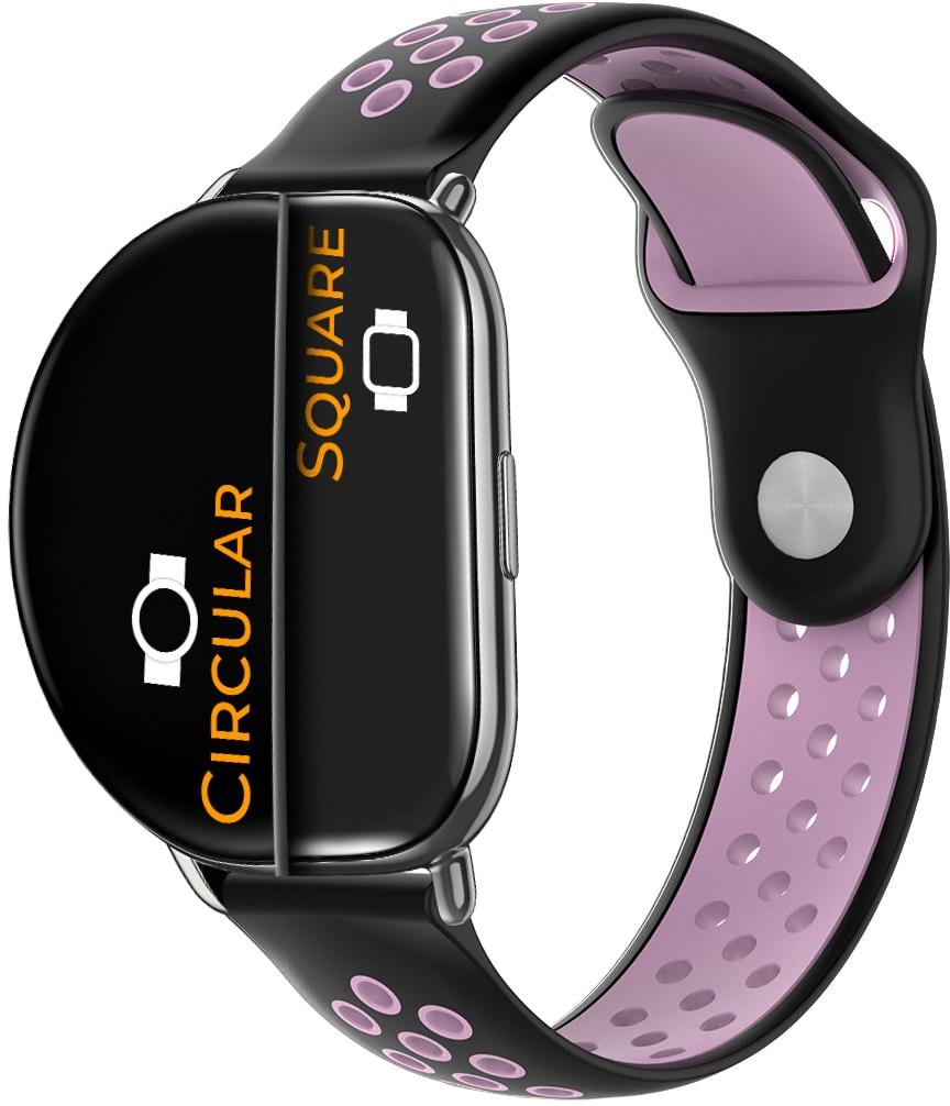 Ремешок Sport для ZEPP E Square/Circular Pink Black (26327-49)