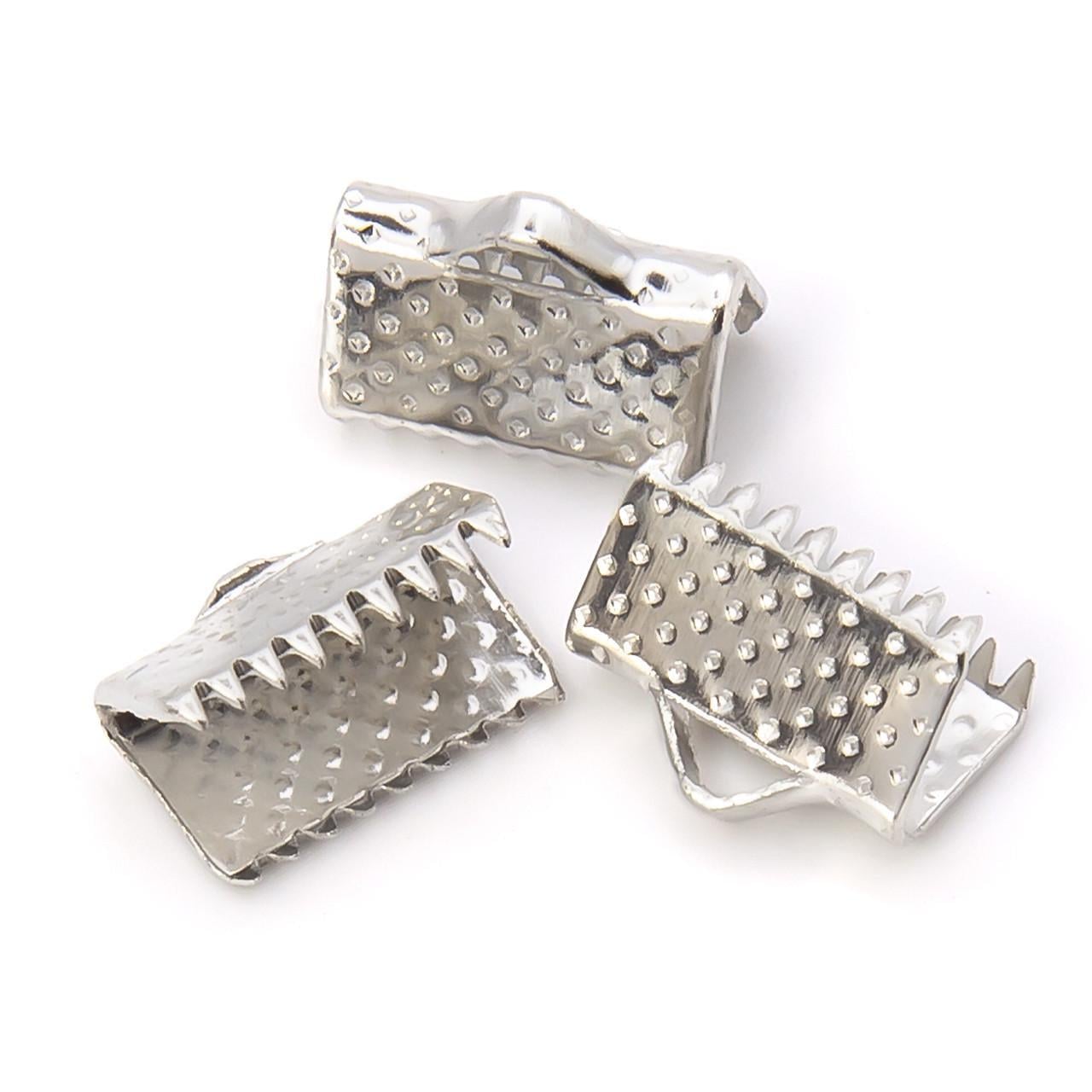 Окончание зажим для лент 6х7 мм 100 шт. Платиновый (ОК0607ф01)