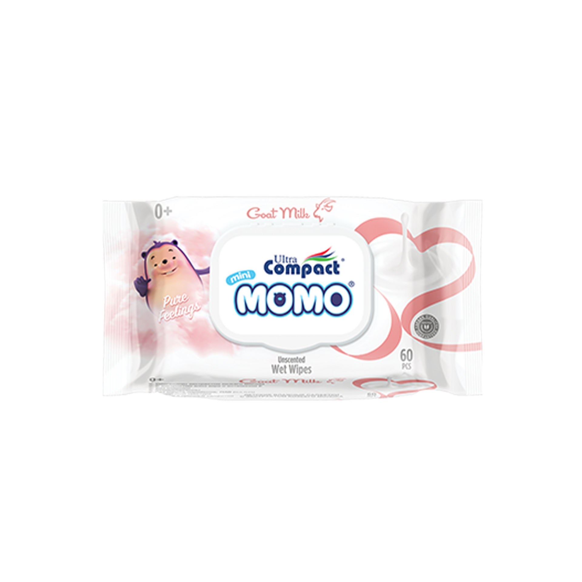Вологі серветки з клапаном дитячі Ultra Compact Momo Goat Milk 60 шт. (306396)