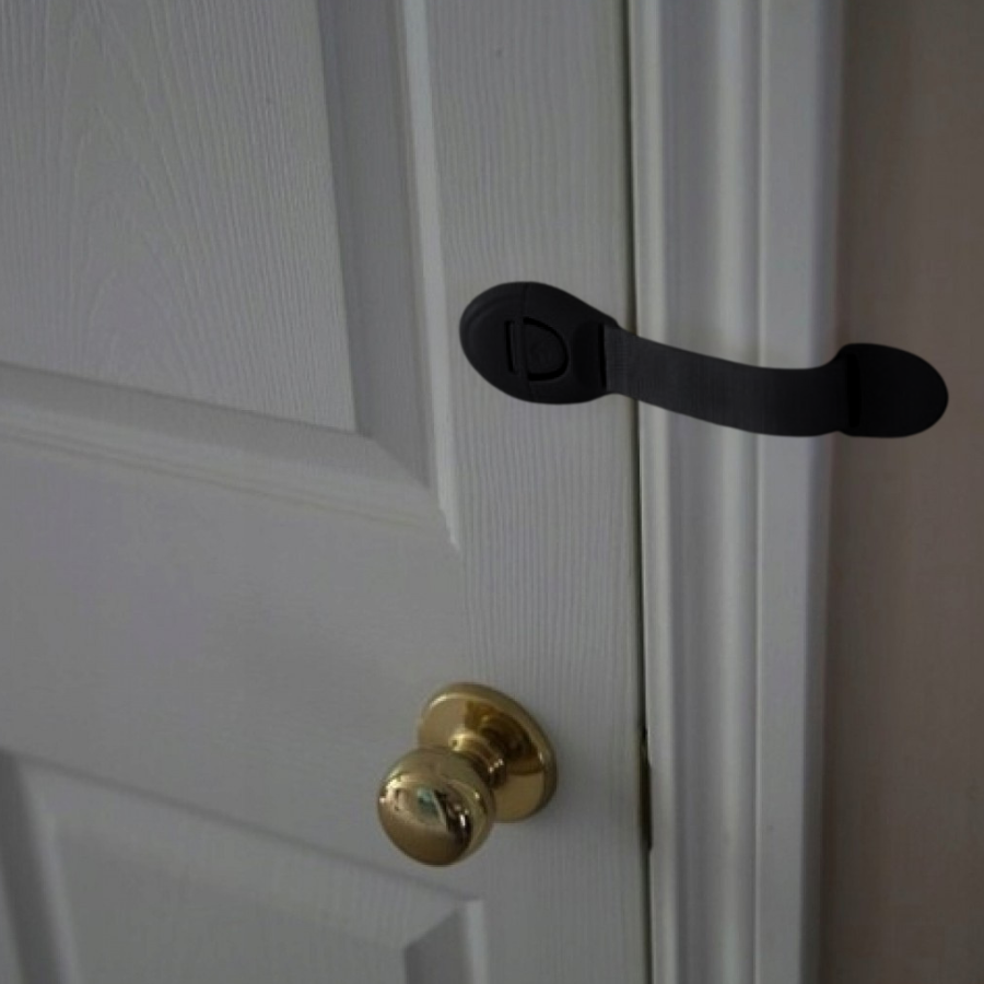 Набір захисних фіксаторів для дверцят і шухляд гнучкий комплект захисту в будинок 20 шт. Чорний (50011/20) - фото 4