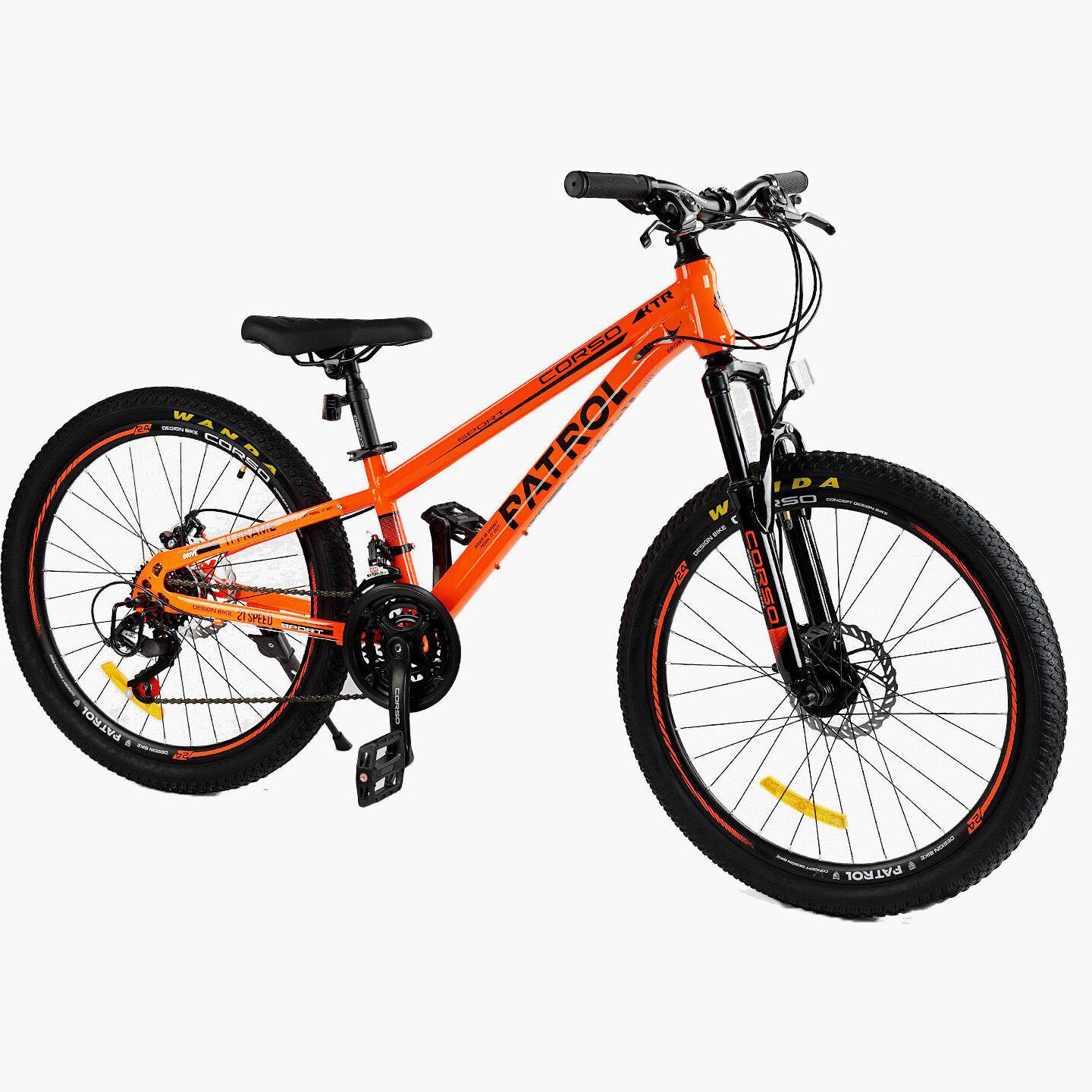 Велосипед горный подростковый Corso Patrol 24" Оранжевый - фото 2