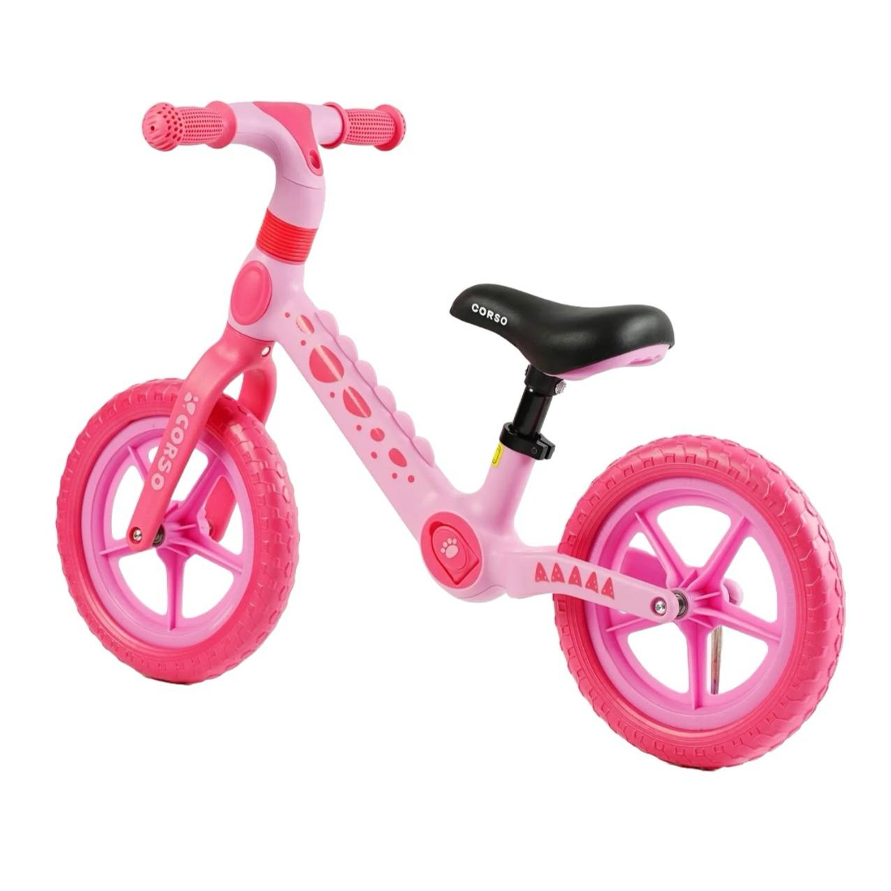 Биговел детский Corso CS-12366 нейлоновая рама и вилка колеса EVA 12" Розовый (2209599170)