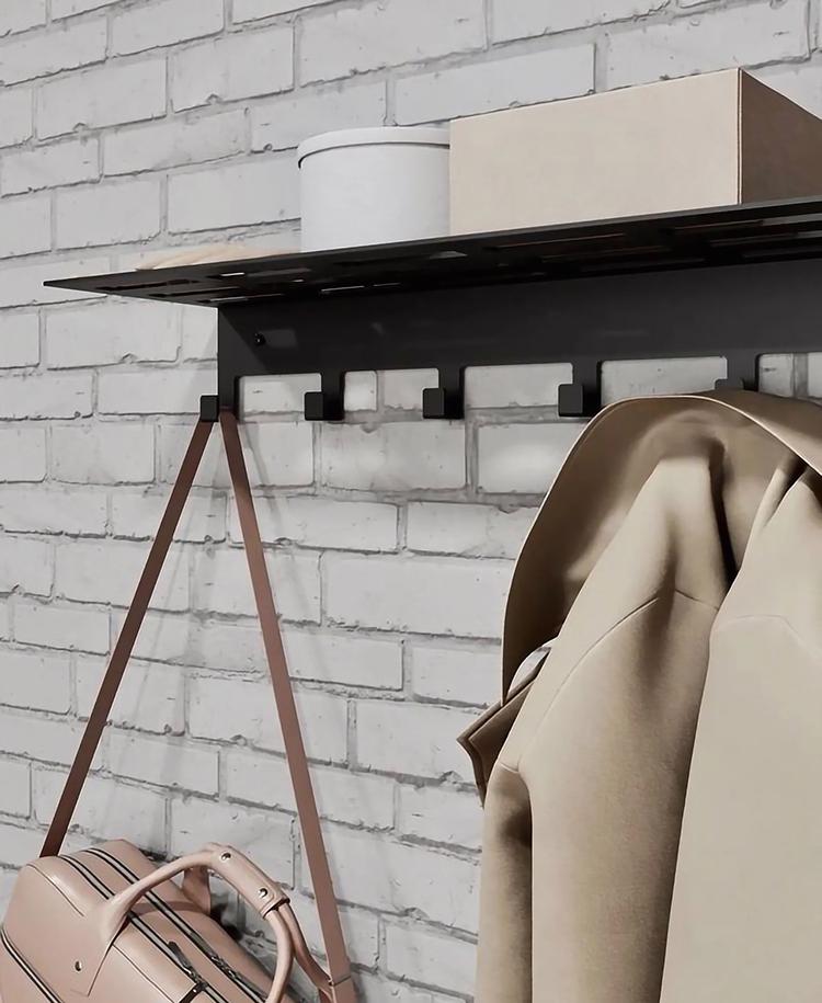 Вішалка-полиця у передпокій NC Home Stand Чорний (110332) - фото 3 Вішалка-полиця у передпокій NC Home Stand Чорний (110332) - фото 3