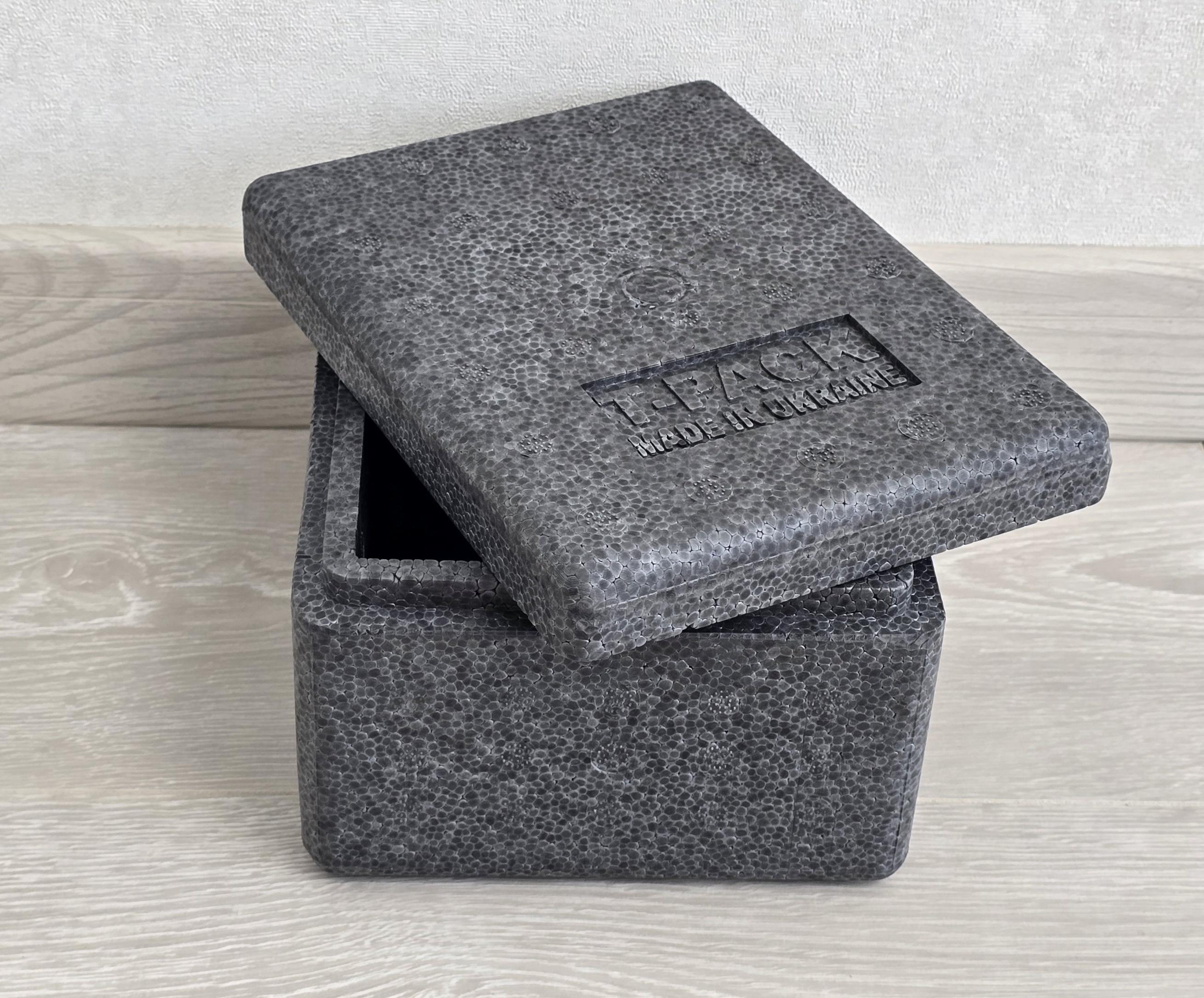 Термоконтейнер T-PACK пенопластовый с крышкой 2,1 л/120х170х200 мм Графитовый (14769737) - фото 2