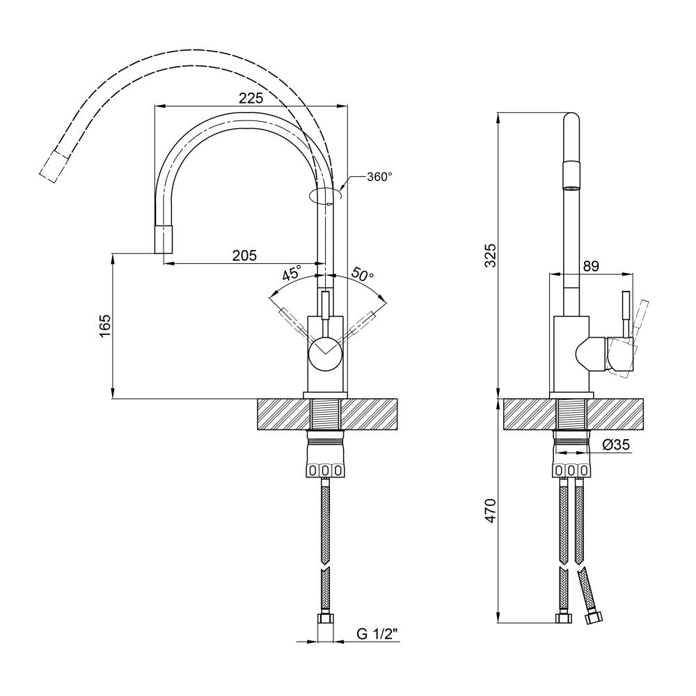 Змішувач для кухні гнучкий Continent GRO i15 Білий (28613715) - фото 8