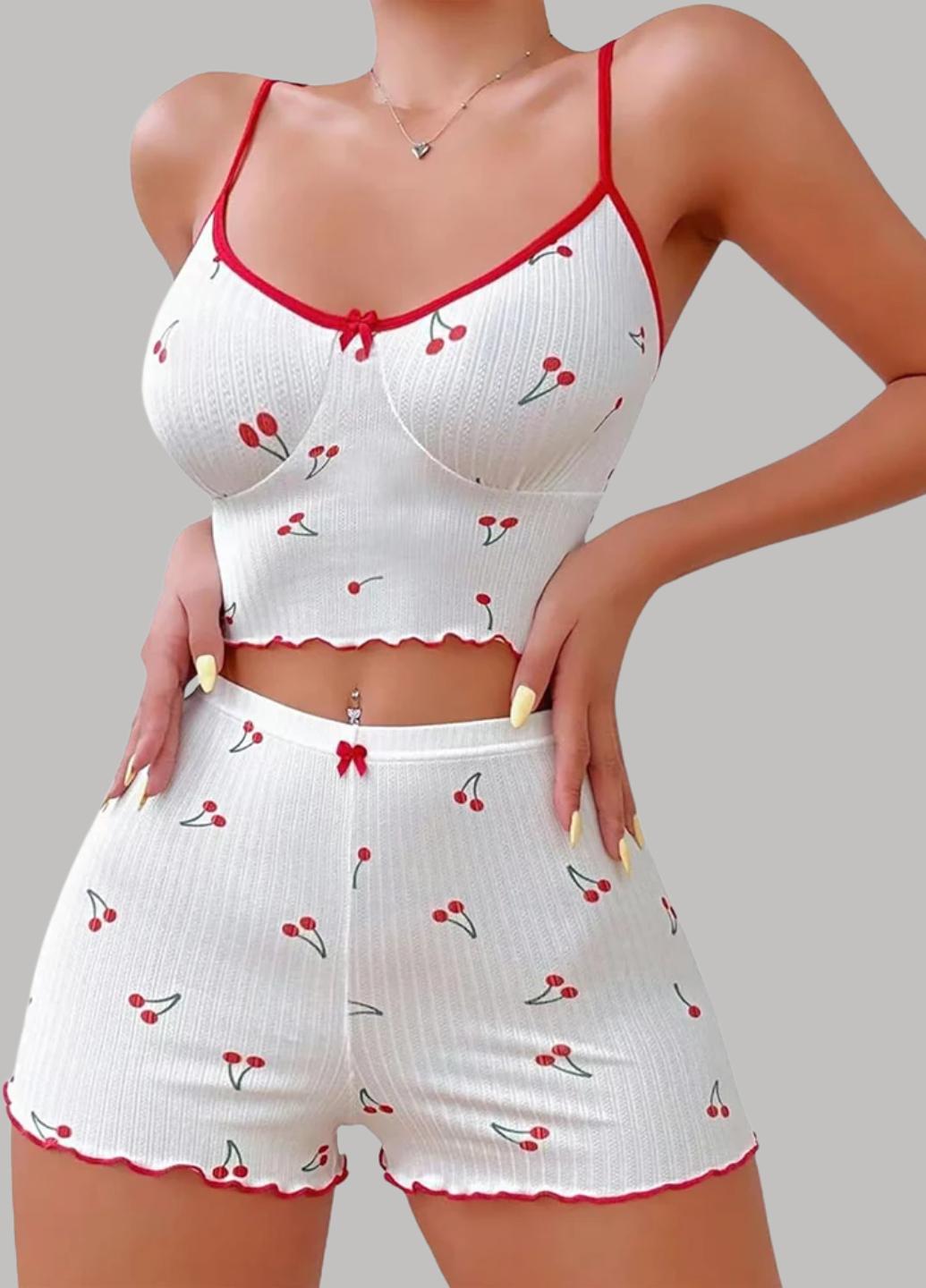 Пижама женская Perfect Cherry майка-топ и шортики M Белый (1939-44) Пижама женская Perfect Cherry майка-топ и шортики M Белый (1939-44)