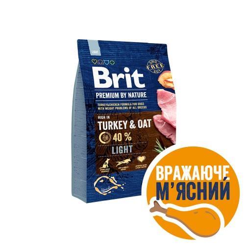 Корм сухой Brit Premium Dog Light для собак с лишним весом с индейкой 3 кг - фото 2 Корм сухой Brit Premium Dog Light для собак с лишним весом с индейкой 3 кг - фото 2