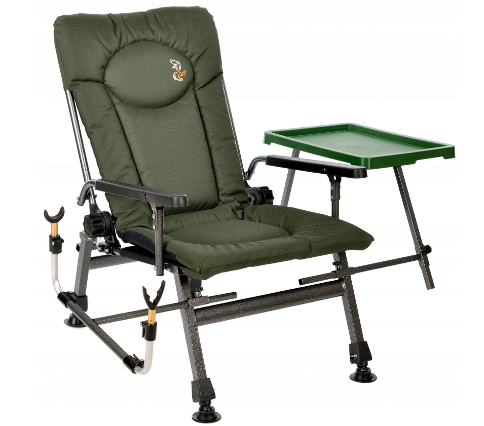 Крісло рибальське зі столиком та тримачем вудки коропове Elektrostatyk F5R ST/P NN