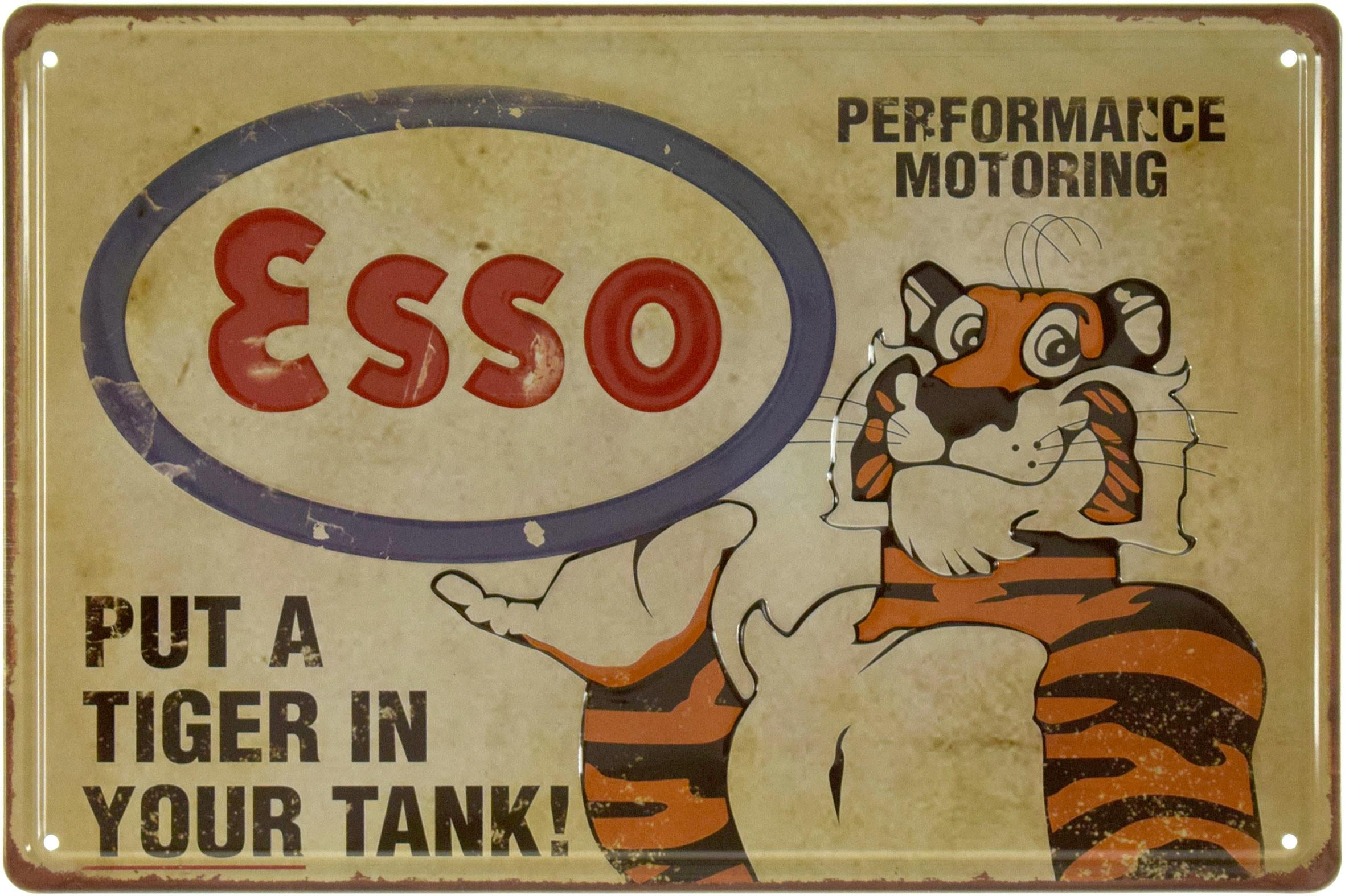 Табличка металлическая Esso Put A Tiger In Your Tank! 20x30 см