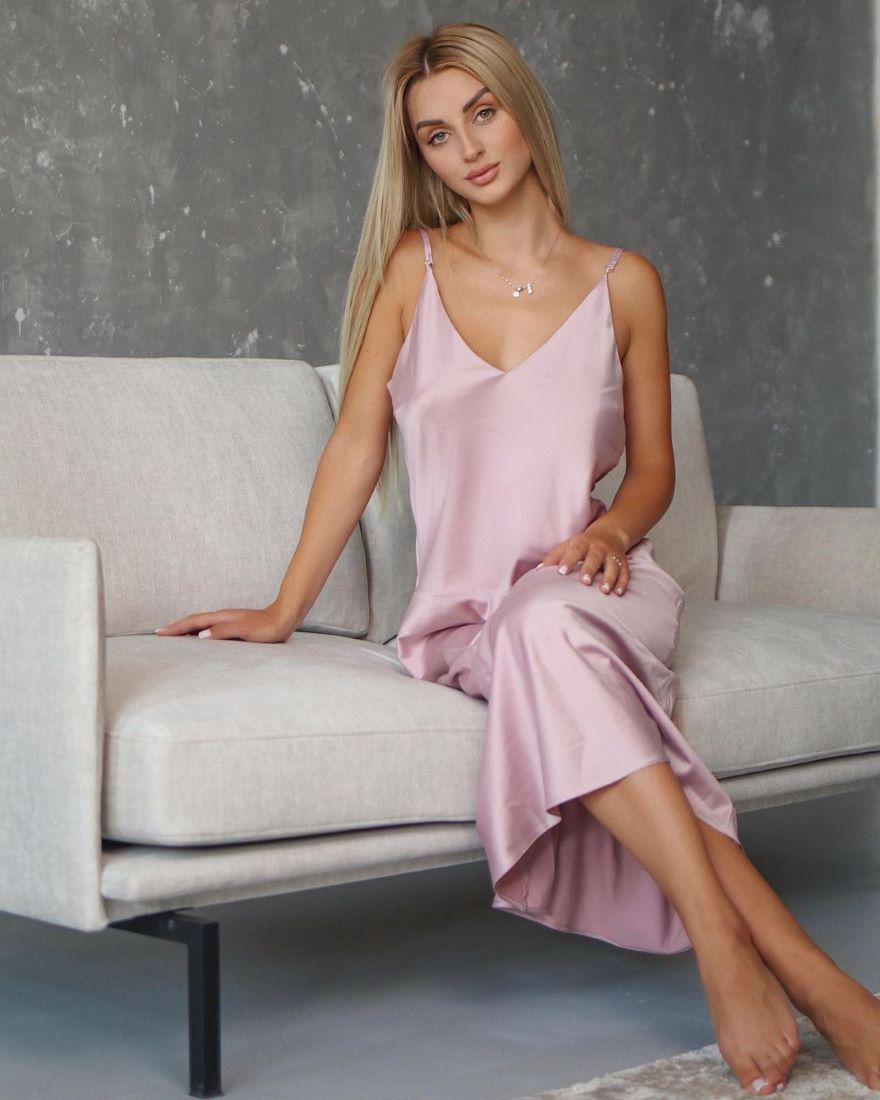 Ночная рубашка длинная Komilfo Pearl 1376L S Сиреневый (14281)