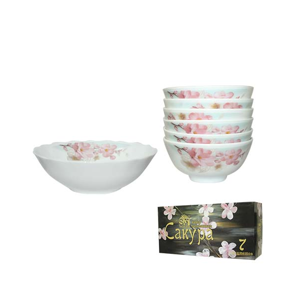 Набор салатников SNT Сакура 1 шт. D20 см 6 шт. D11,2 см (MSN-30056-004)