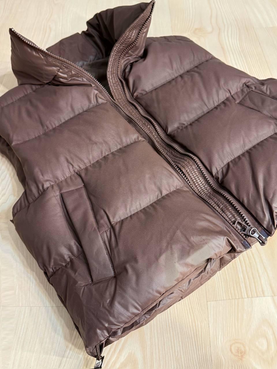 Жилетка жіноча A-N 10013 дута без капюшона р. 42 Коричневий - фото 7