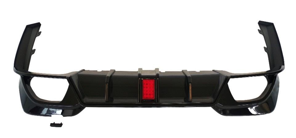 Диффузор заднего бампера GBT CS-Style LED для M-Sport 2018-2022 для BMW 3 серия G20/21 2018- рр. abs-пластик Черный (176754)