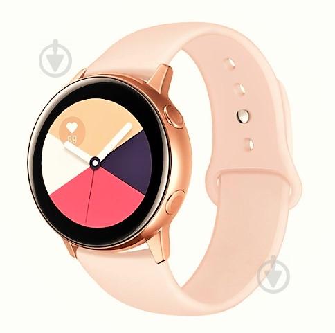 Ремешок силиконовый BeWatch для Samsung Galaxy watch Active | Active 2 42 | Active 2 44  20мм Светло-розовый (1010322)