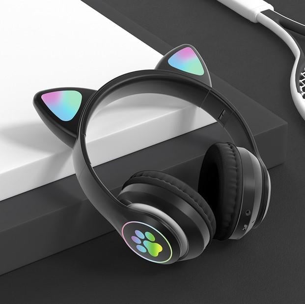 Навушники STN-28 LED з котячими вушками Чорний (2104618718) - фото 2 Навушники STN-28 LED з котячими вушками Чорний (2104618718) - фото 2