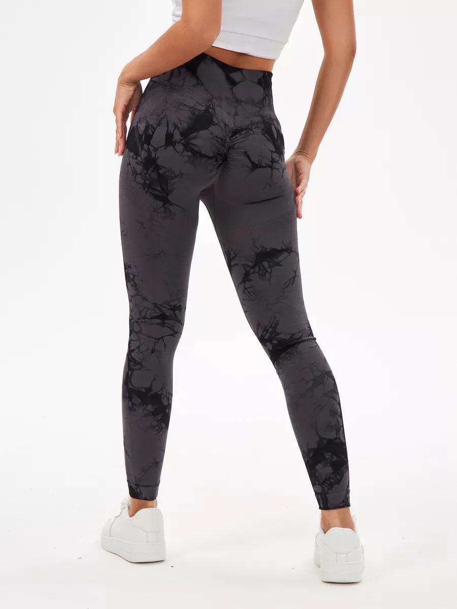 Лосини з ефектом Push Up Push Up мармурові з високою посадкою для тренувань в спортзалі та йоги S Сірий (70025S) - фото 3 Лосини з ефектом Push Up Push Up мармурові з високою посадкою для тренувань в спортзалі та йоги S Сірий (70025S) - фото 3