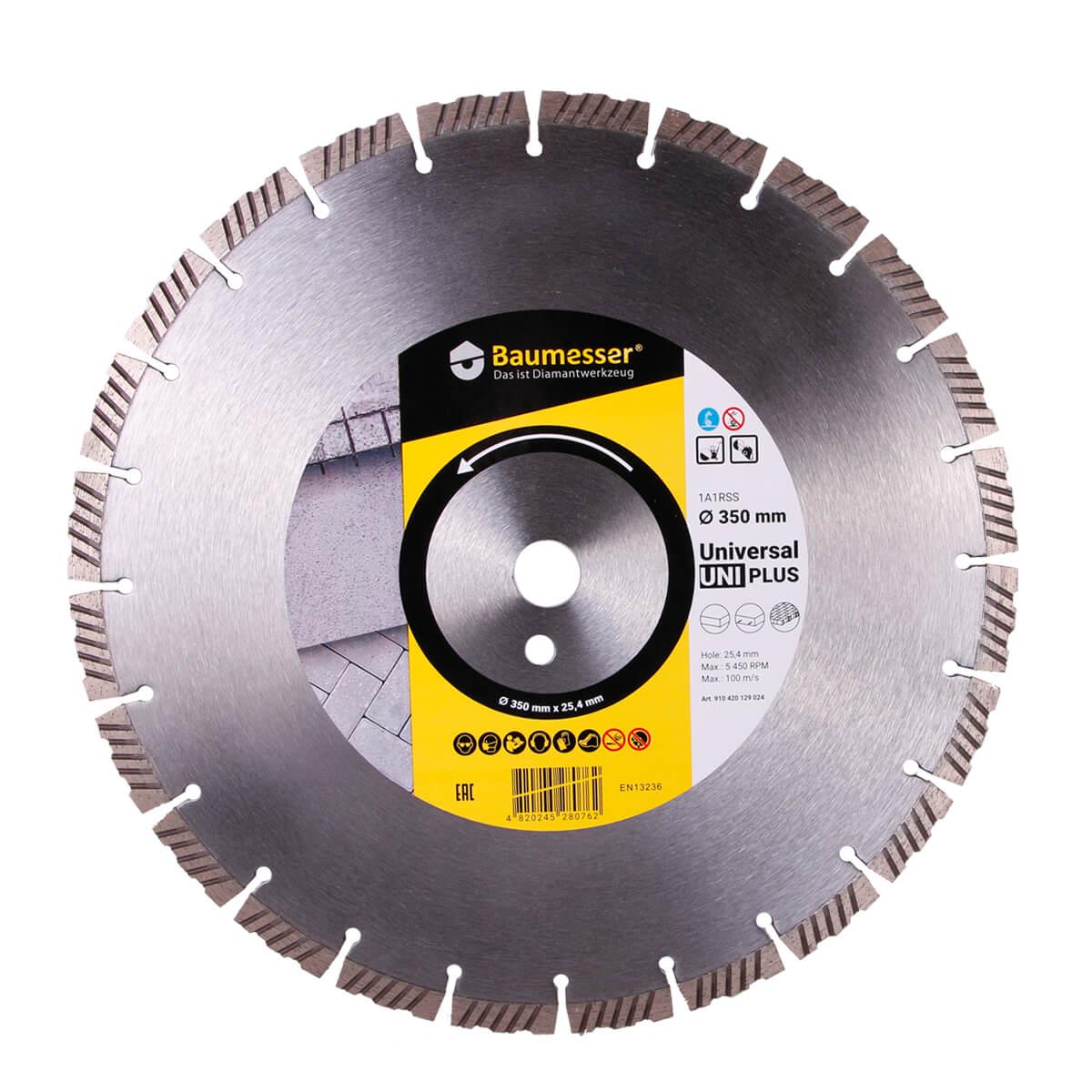 Диск алмазний Baumesser Baumesser Uni PLUS HIT 1A1RSS C3 350x3,5/2,5x10x25,4 мм (910420129024)