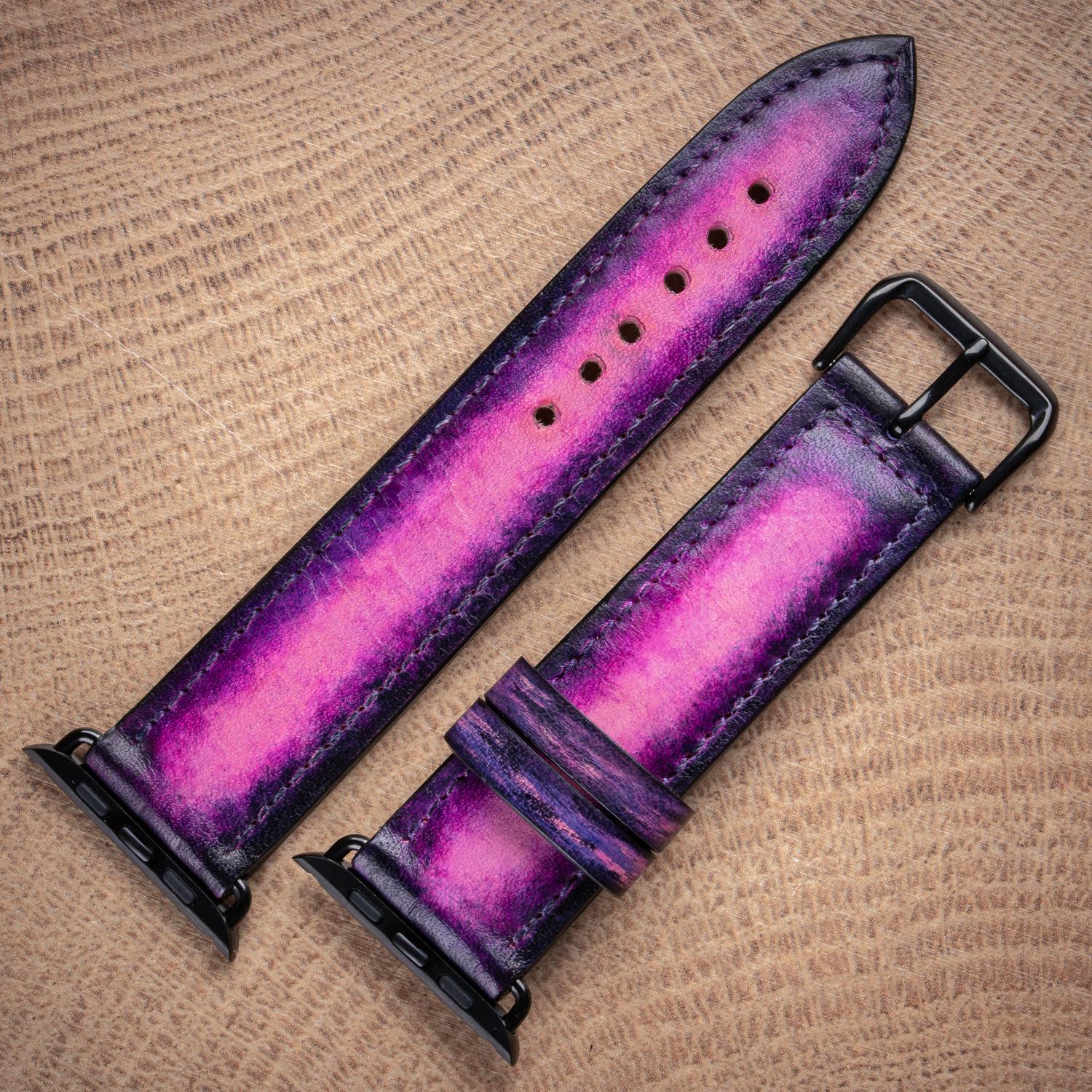 Ремешок из натуральной кожи Purple для часов / Apple Watch Ремешок из натуральной кожи Purple для часов / Apple Watch