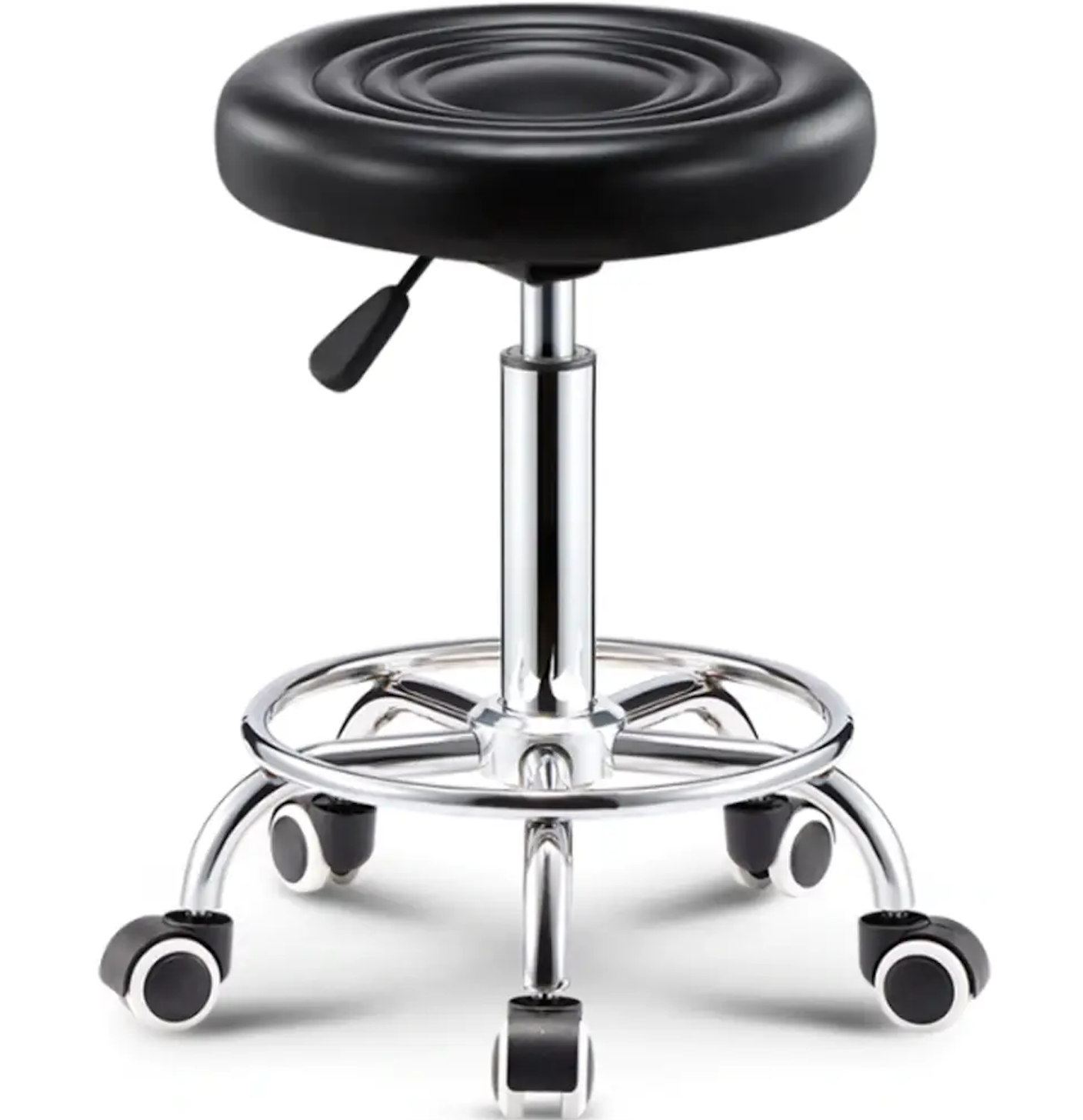 Стул мастера без спинки на колесах Черный (10086ч)