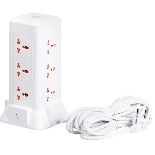 Фільтр-подовжувач мережевий TOWER 9 розеток LED-лампа 3USB+1PD 2,8 м Білий (HP-5-5) - фото 5