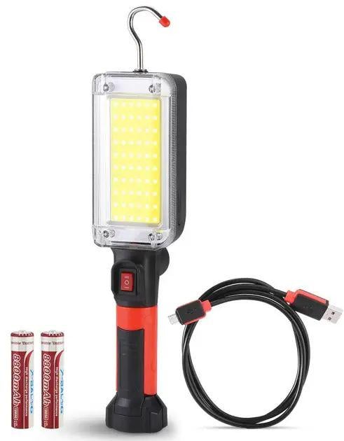 Фонарь аккумуляторный ZJ-8859 Pro COB 18650 с магнитом крючком и плоскогубцами 700 Лм 20 Вт (30568564)