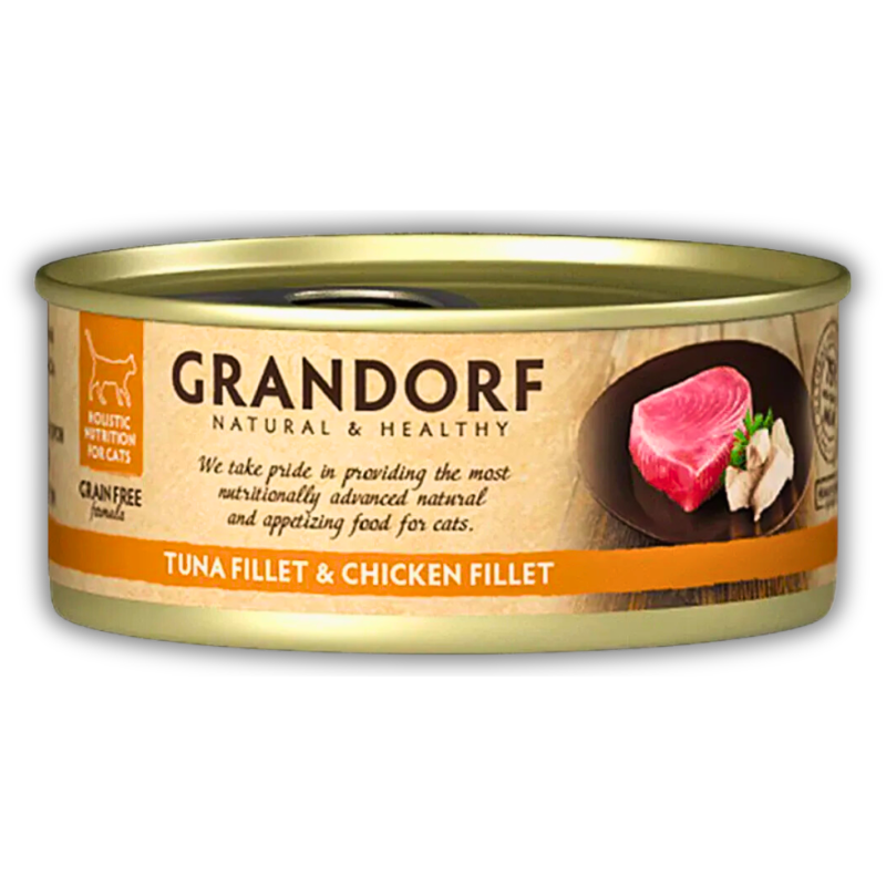 Корм для кошек влажный Grandorf Филе тунца и курицы для взрослых кошек всех пород 70 г (GDCW1207) Корм для кошек влажный Grandorf Филе тунца и курицы для взрослых кошек всех пород 70 г (GDCW1207)
